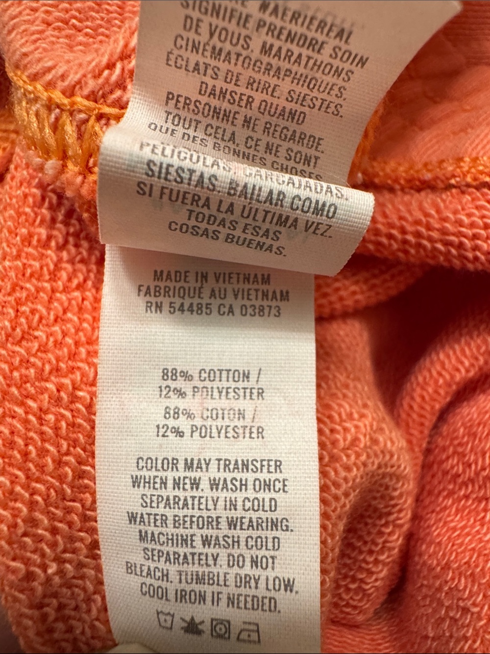 aerie Coral Zip-Up Hooded Sweatshirt - Picture 7 of 7